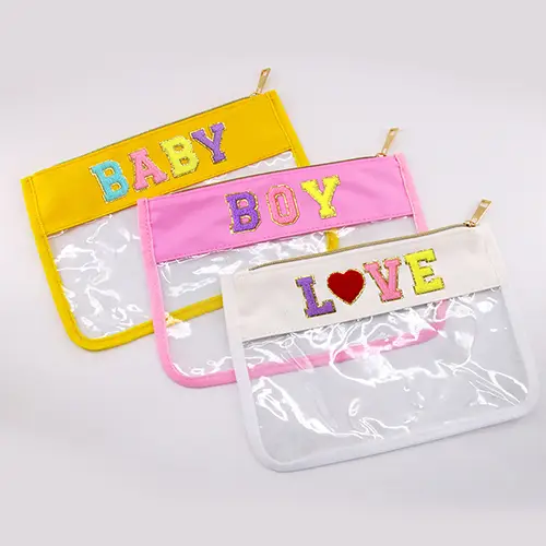 Luxury Business Travel Waterproof Portable Nylon Cosmetic Pouch Transparent